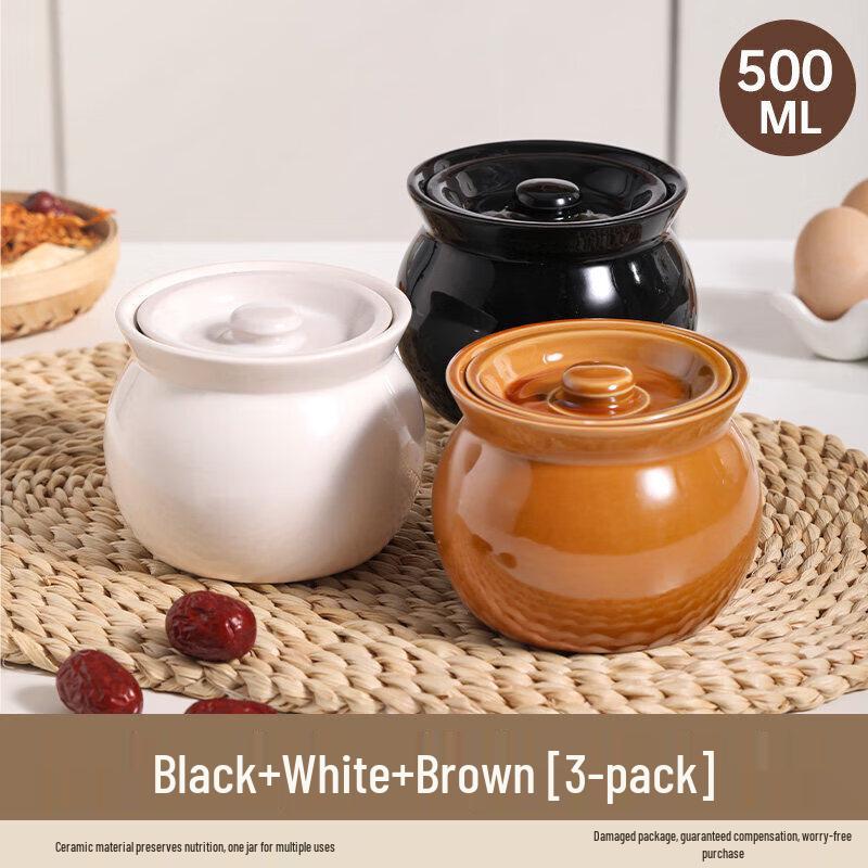Individual Ceramic Double Boiler Stew Pot