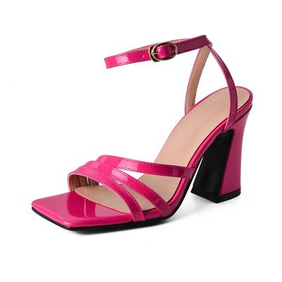 PU Peep Toe Super High Heels Sommerschuhe Fesselriemchen Moderne Mode Damen Sandalen