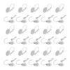 40Pcs 304 Stainless Steel Leverback Earring Findings with Flat Round Setting for Cabochon Stainless Steel Color 20.5x10x11mm Pin: 0.8mm Tray: 10mm