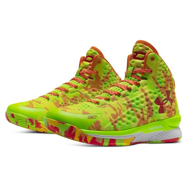 Sour Patch Kids x Under Armour Curry 1 Retro Candy Reign 2022 Scarpe da Ginnastica da Uomo Verde Iper-Verde Arancione Squadra 3026196-300