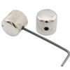 Musiclily Pro Steel Knurled Dome Knobs with Side Indicator for Electric Guitars and Nickel of 1/4" Threads, Metric/Inch Dots, Basses, (Set 2)