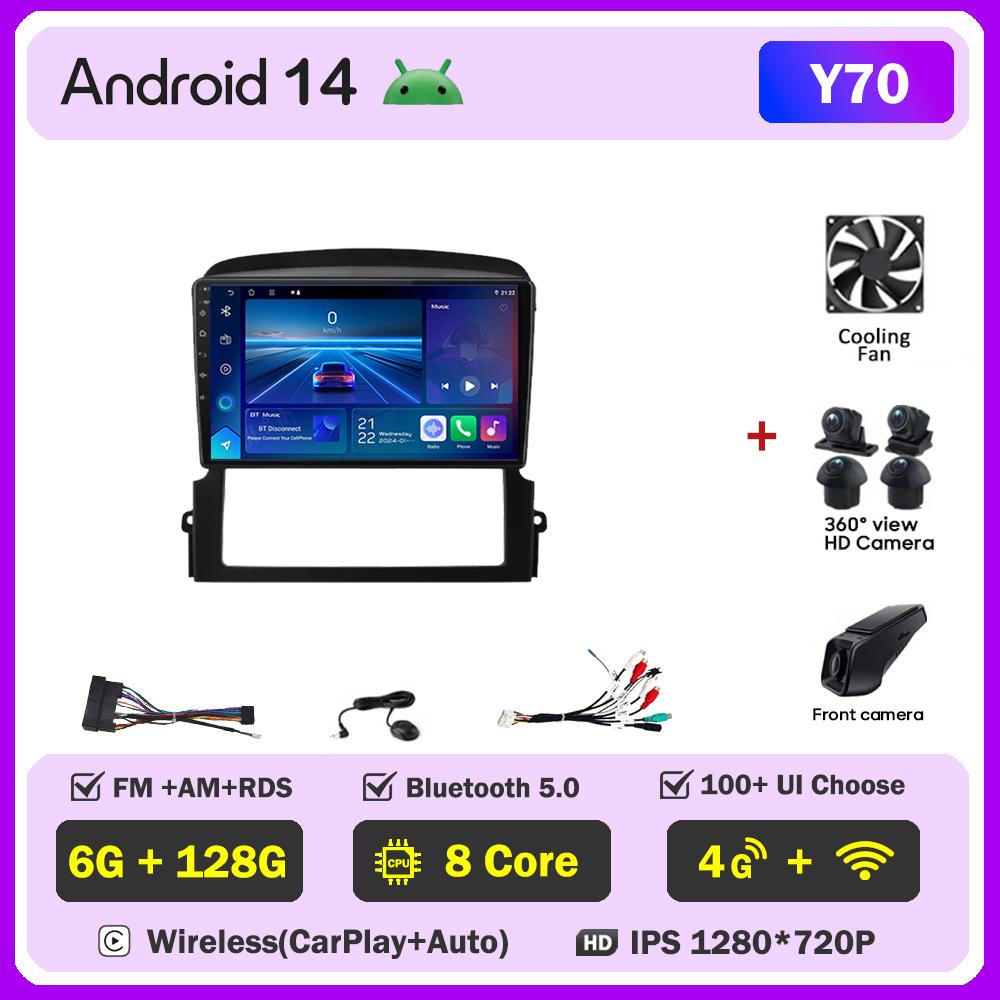Android 14 For Kia Sorento BL 2002 2003 2004 2011 Car Multimedia Video Player Touch Screen Smart Car Systems GPS Navigation Wifi