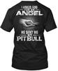 Pitbull Angel Mom Dad Dog Funny Tee  Made In the USA Size S To 5XL Unisex T-Shirt