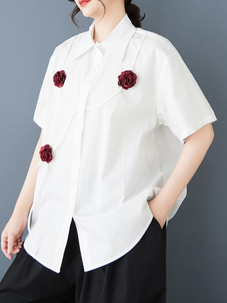 Xitao Loose Patchwork Flower Shirt HQQ2432