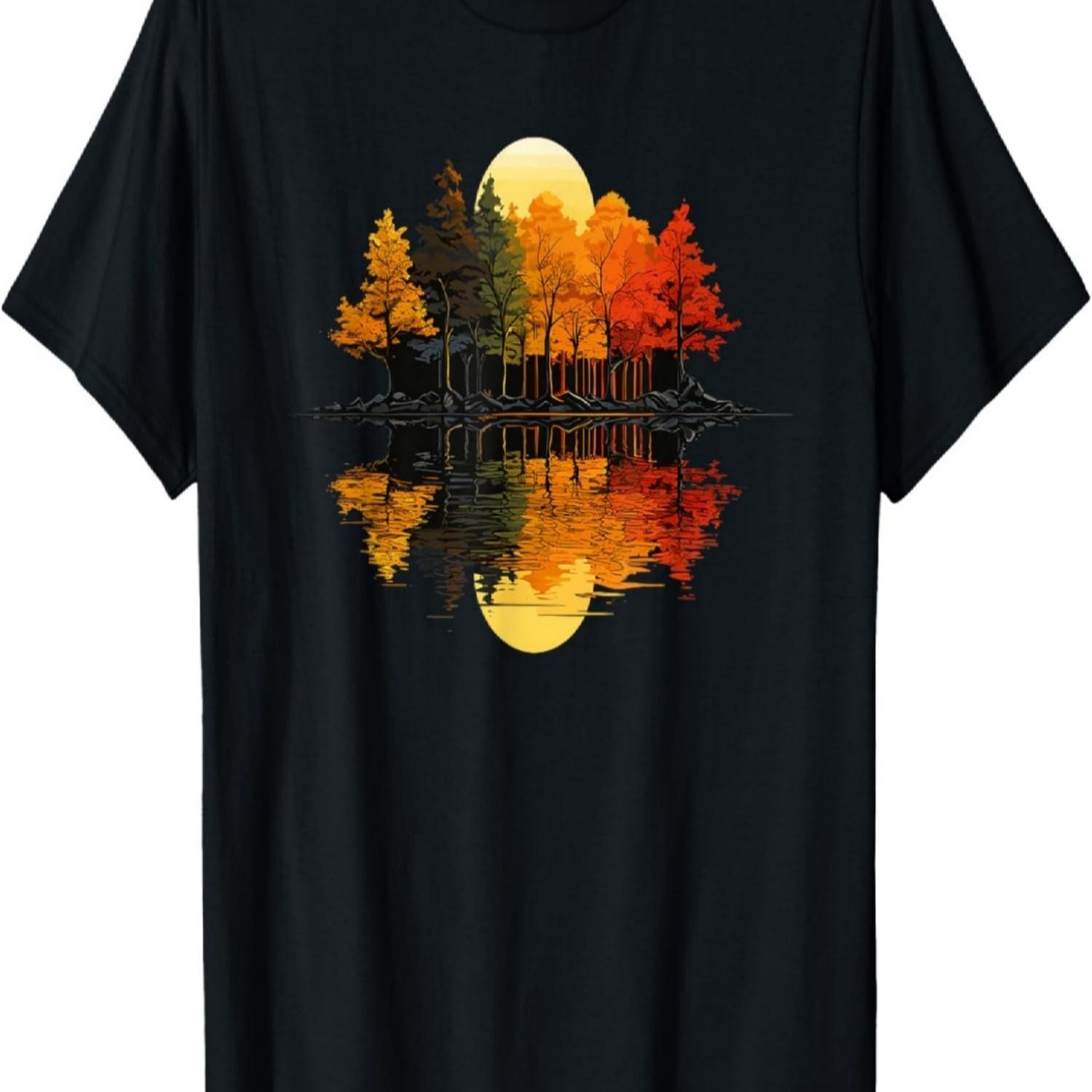 

Nature Reflection Forest Trees Outdoor Wildlife T-Shirt(13) S чёрный