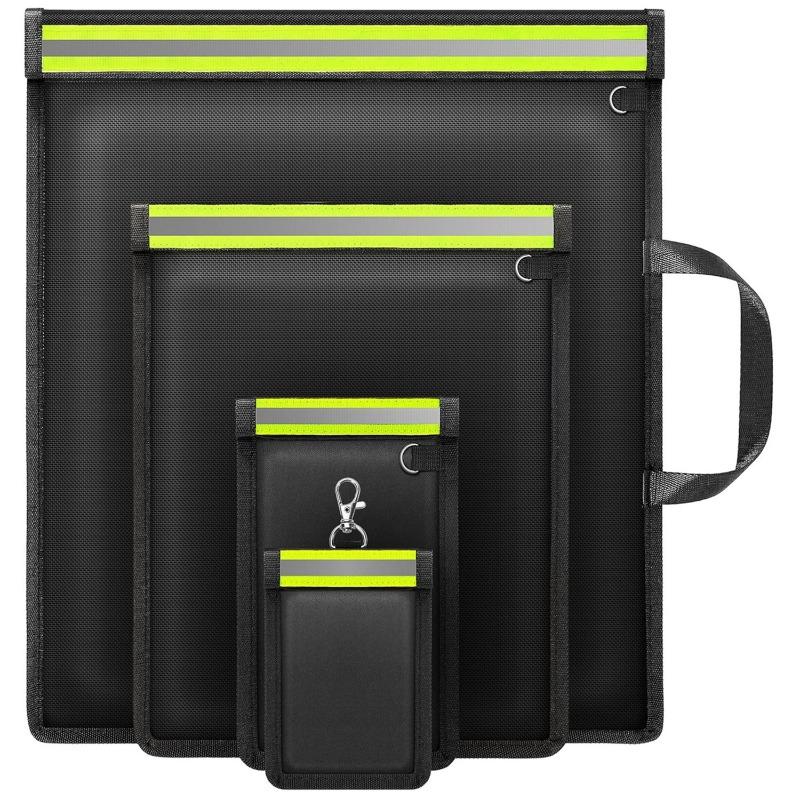 1Set Signal Blocker Faraday Bag RFID Faraday Pouch with Reflective Strip Anti-Tracking Signal Blocker Faraday Bag for Keys Phone