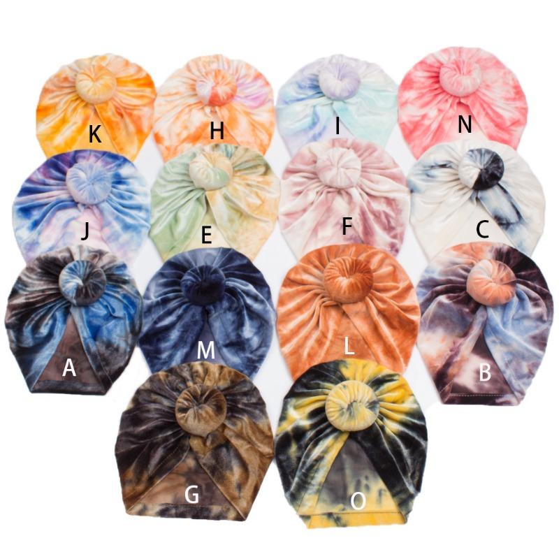 

Autumn new baby golden velvet donut hat, children s creative tie-dye pullover hat, baby hat