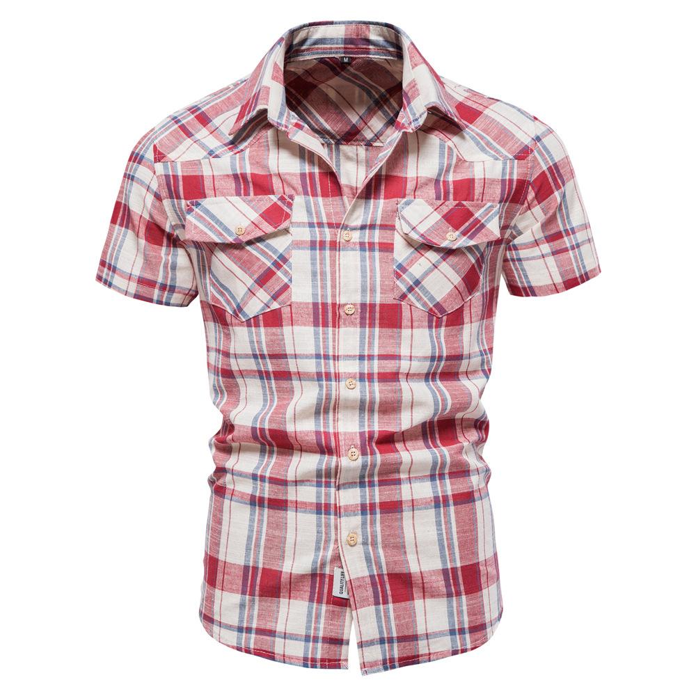 New Men's Plaid Shirt for Summer