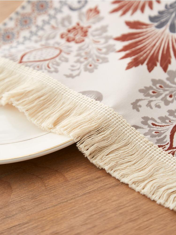New Chinese Classical Printing Table Flag Decoration Classical Painting Table Flag Color Table Towel Household Dining Table Tea Party