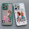 Cute Cartoon Hand Drawn Beautiful Girl Phone Case for Iphone 16 15 14 Pro Max 13 11 12 Mini Pro Max X XR XS 7 8 Plus SE2 Cover