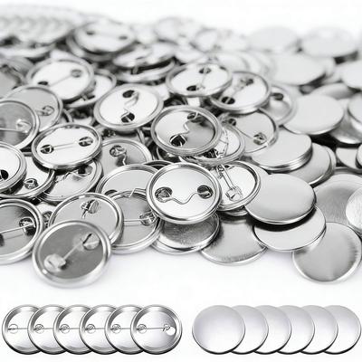 40Sets 3.7cm/1.46in Round Button Parts Kit, Tinplate Tops & Plastic Clips with Film for DIY Button Maker Machine ZSY