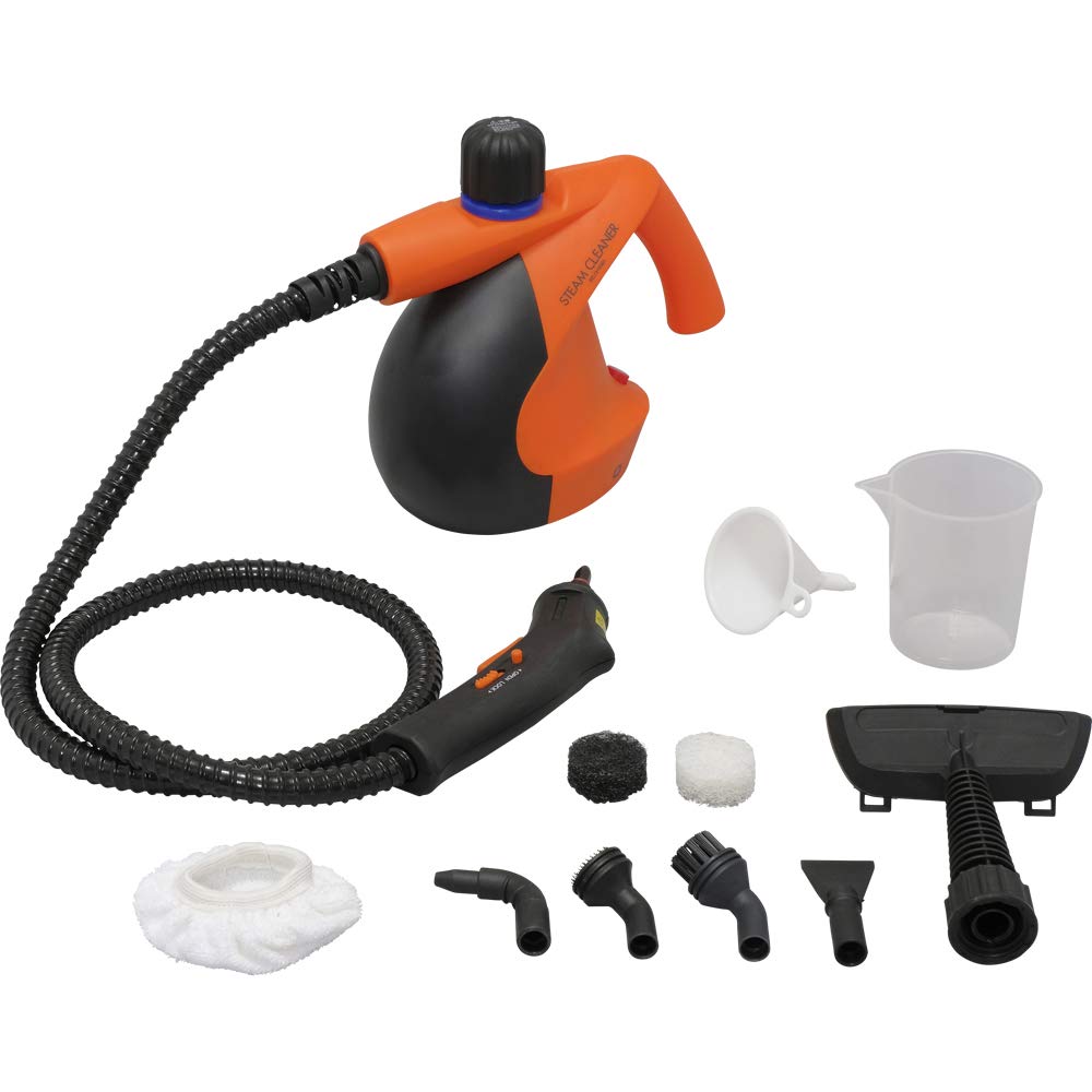 

IRIS OHYAMA Пароочиститель компактного типа с 16 аксессуарами, шланг длиной 120 см, дезинфицирующий, дезодорирующий, легкий, оранжевый STM-304N-D/W