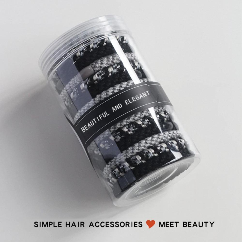 15pcs/set Braided Twisted Elastic Hair Band Cans Packaging Rubber Bands Fashion Hair Ties