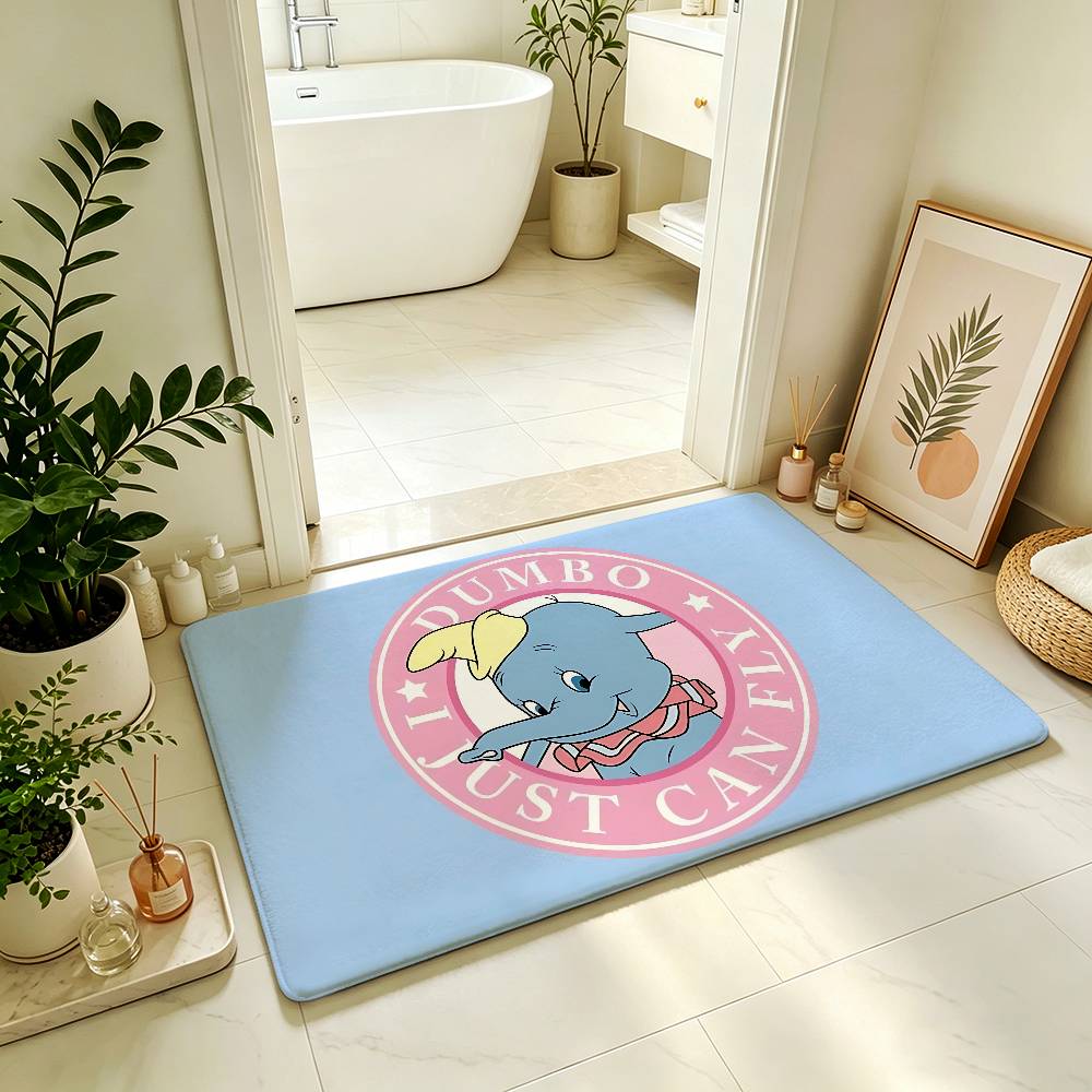 Cute Cartoon D-dumbo Classic Carpet Bathroom Anti-slip Mat Door Mat Home Decoration Mat Entrance Door Mat Scratch-resistant