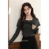 Lu Xiangnan Women's Floral Design Long Sleeve Knit Top