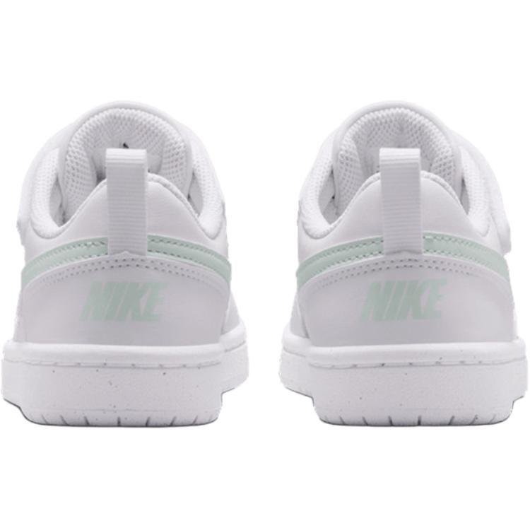 Nike Court Borough Low Top Skateboard Shoes White Green Kids' DV5457-138