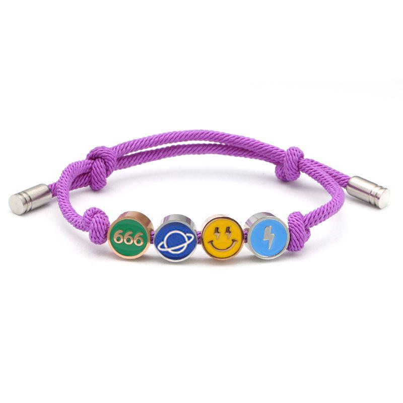 Tan Songyun Lucky Smiley Bracelet: Adjustable Woven Rope, Unique Design for Couples.