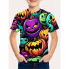 Girl Clothes Funny Terror Pumpkin Graphic T Shirt Boys Girls Halloween Short Sleeve Tops Tees 2-10Y Halloween Gift Party T-Shirt