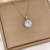 Luxury Niche Classic Round Zircon Necklace for Women Clavicle Chain Non-Fade High-End Versatile Fashion Jewelry