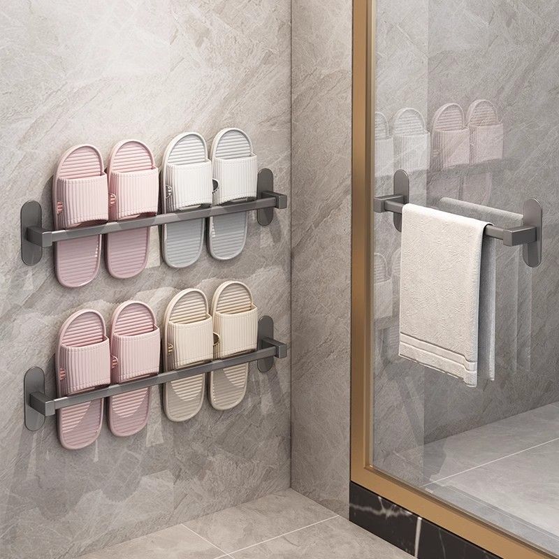 Modern Minimalist Wallmounted Bathroom Shoe Rack With Water Drainage For Home Organization