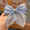 Celebrity Pearl Satin Bow Hair Clip - Black/Red Duckbill Headwear