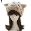 Women's Winter Knit Crochet Braided Cat Ears Beret Beanie Ski Knitted Hat Cap