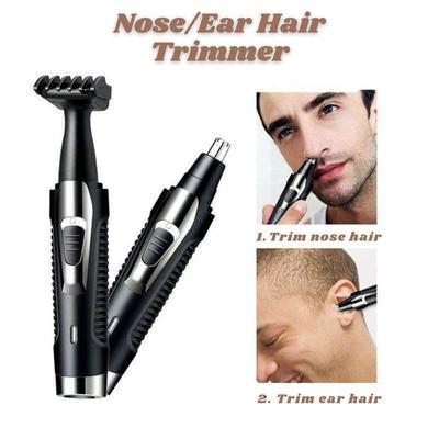 Electric Ear and Nose Hair Trimmer Set Dual Blade 2 In 1 Rechargeable Waterproof Dual Edge Blades for Easy Cleansing