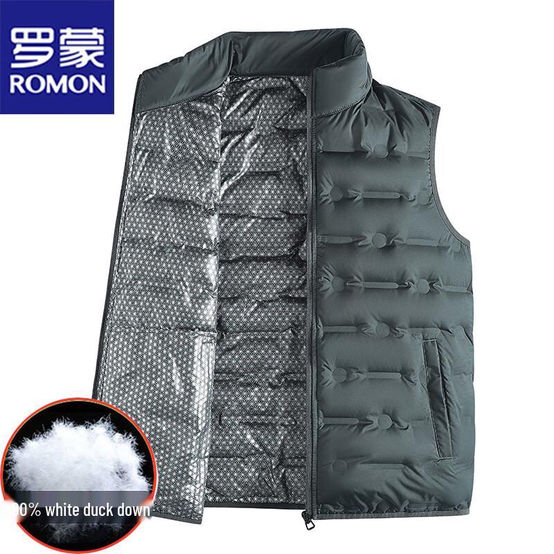 ROMON Men's Casual Stand Collar Down Vest