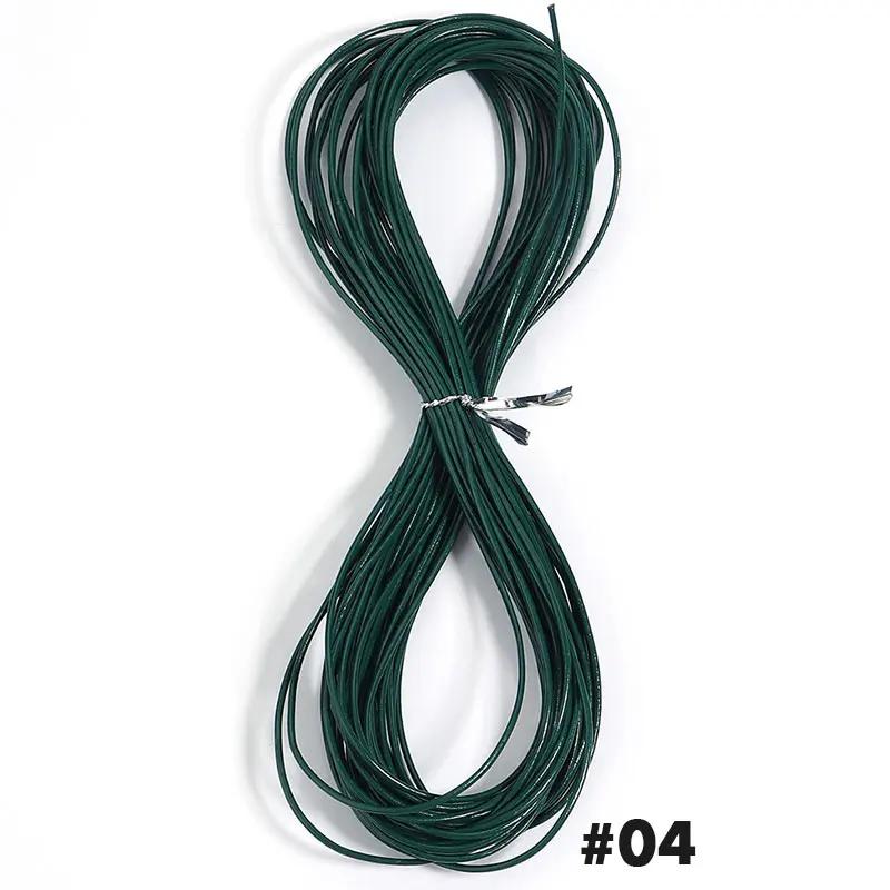 10 yardas Cuerda Redonda de Cuero Diámetro 1.5mm Cordón de Cuero Genuino de Colores Accesorios de Ropa DIY Artesanía en Cuero Materiales Hechos a Mano