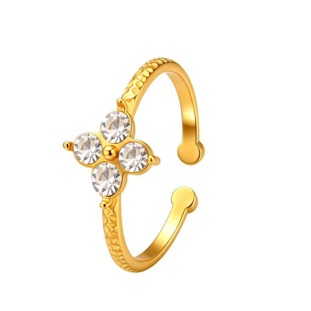 New Style Matching Open Adjustable Rings with Diverse Inlaid Diamonds for Couples