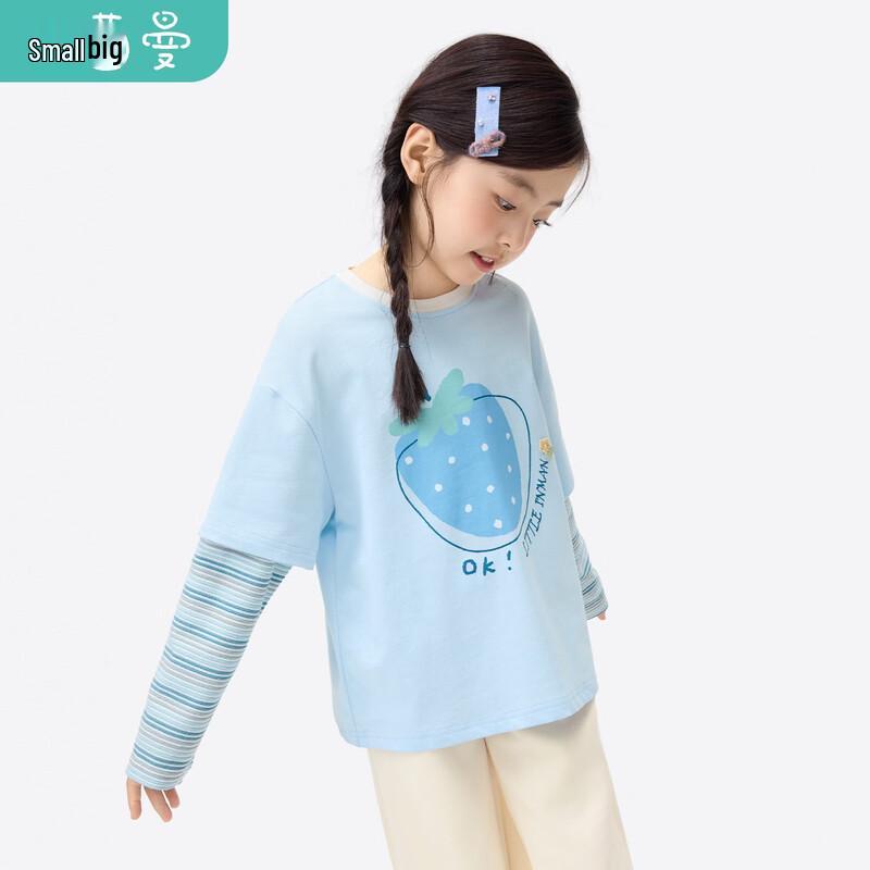 Little Yinman Girls  Pure Cotton Long-Sleeved T-shirt with Fruit Print 160