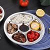 Stainless Steel Multi Compartment Round Plate 28cm For Meal Preparation Outdoor Picnics Office Lunch Microwave Safe Dish