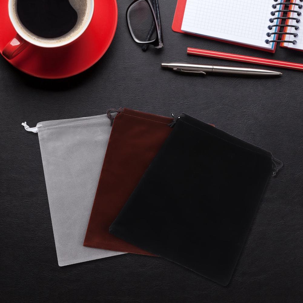 3Pcs Flocking Cloth Drawstring Pouch DustProof Storage Bag for Jewelry Gift Candies Phone