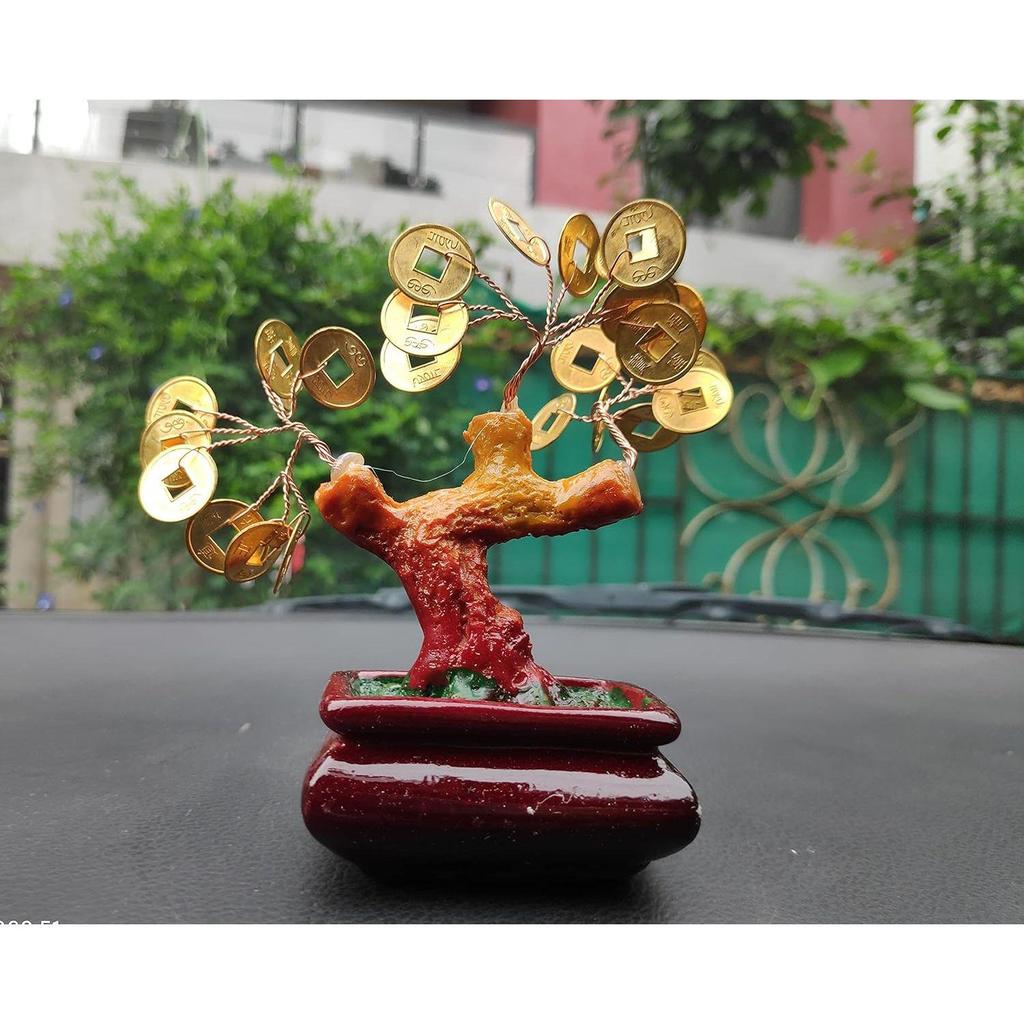 Golden Coin Tree Money Fortune Tree Protection for Good Luck Christmas Tree Home Décor |Christmas Gift | Evil Protection Tree (Size 5 Inch)