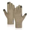 Men's Knitted Gloves Winter Windproof Riding Touch Screen Gloves Camel Fleece Warm Student Gloves