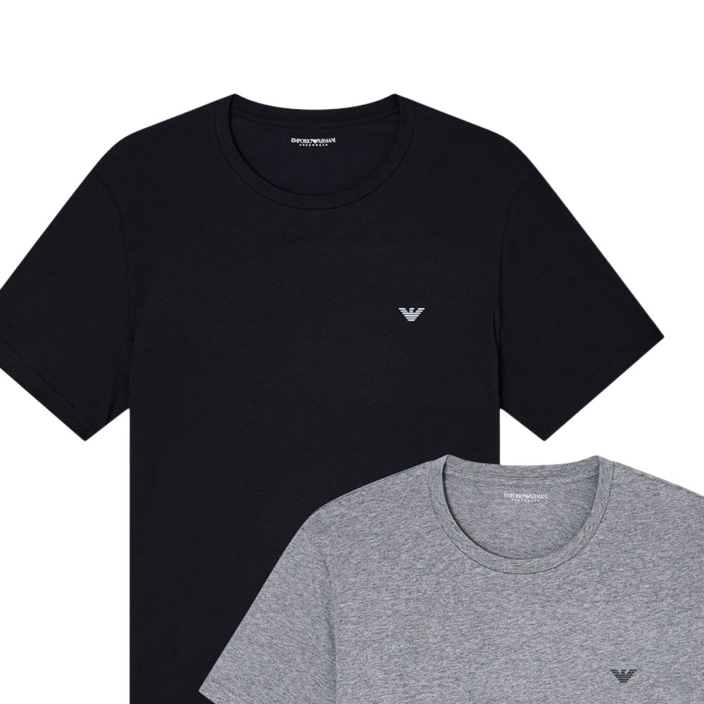 Emporio Armani Crew Neck Short Sleeve Sports T-Shirt Two Pack Men Tops EM000391-AF10776-MC028