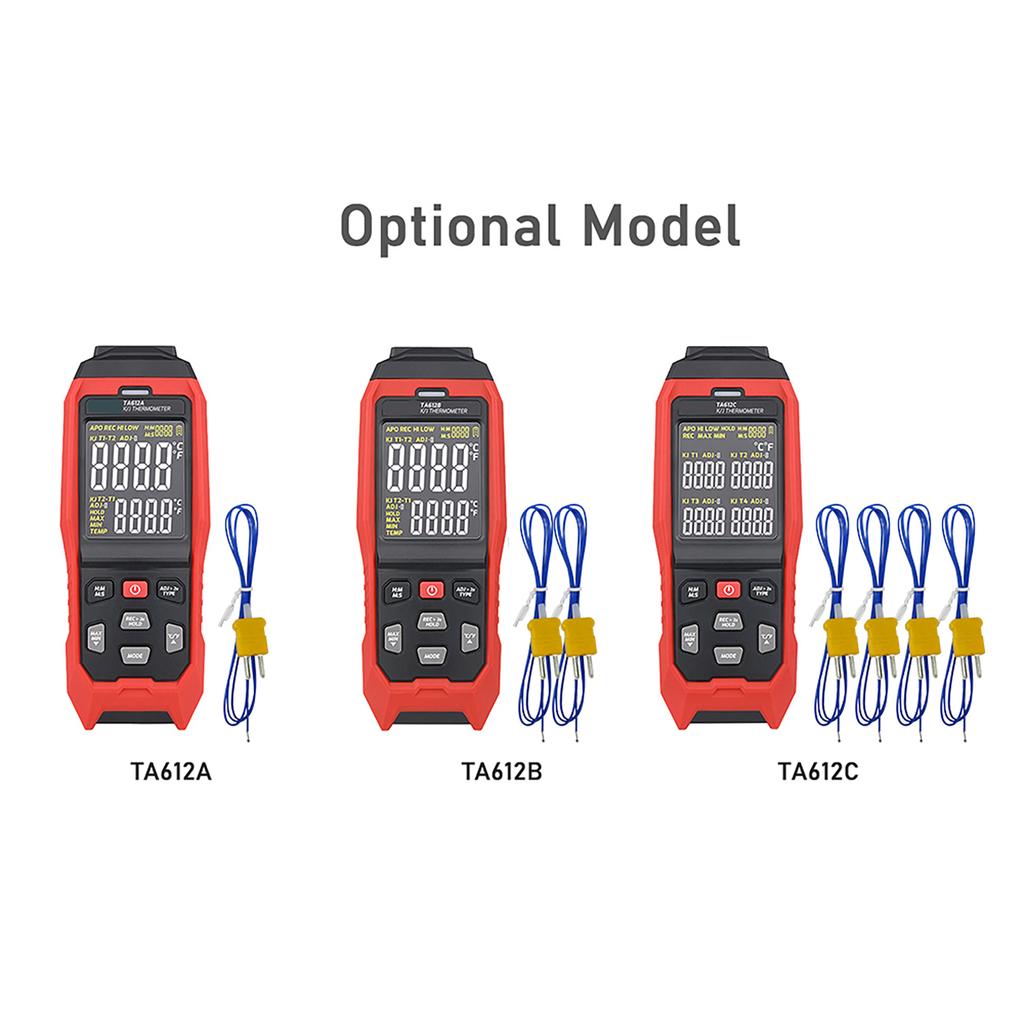TASI TA612C 4 Channels K/ J Type Thermocouple Thermometer -200~1372/ -328~2501Stopień Fahrenheita Handheld Digital LCD Temperature Meter 5000 Groups