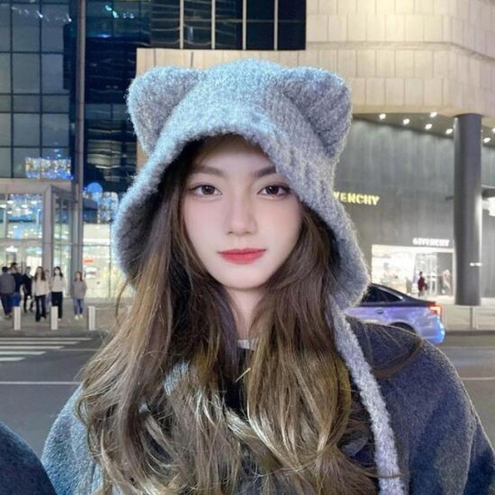 New Arrivals Open Run Women Fleece Bear Hat Hoodie