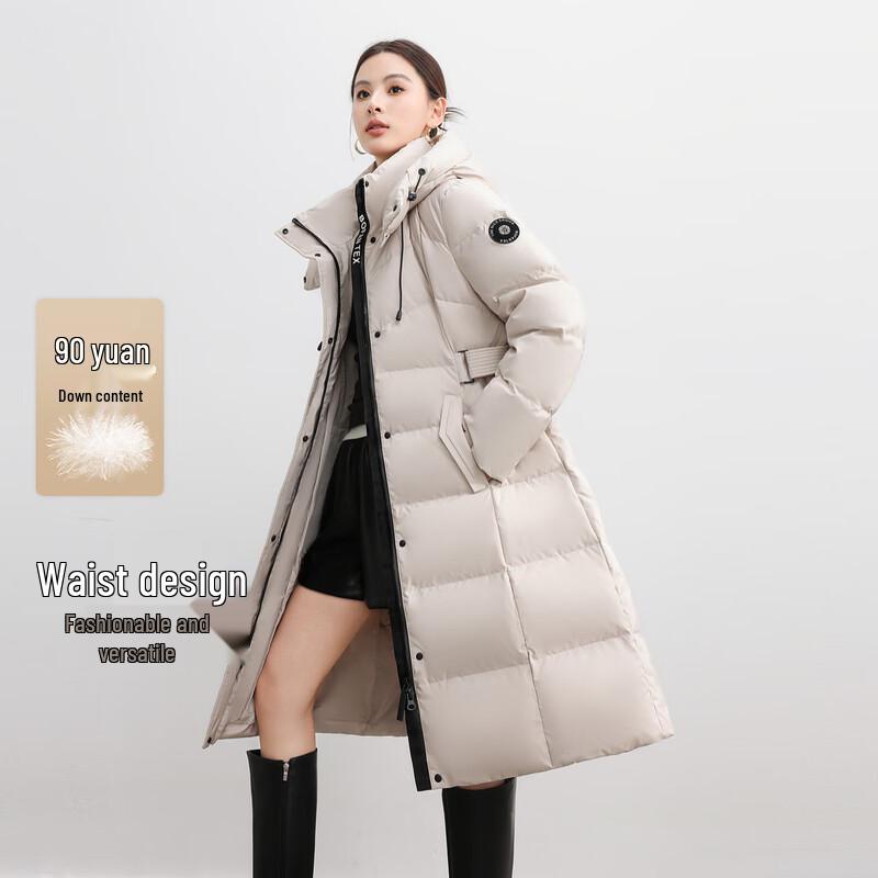 

SNOWFLYING Women s Long Slim Hooded Down Jacket L