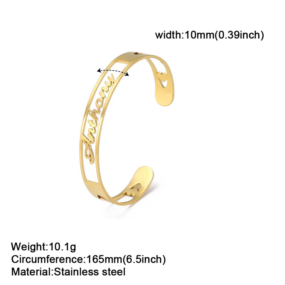 

Lemegeton Fashion Custom Name Bracelet Bangle Stainless Steel Personalized Bracelet For Women Jewelry Valentins Day Gift Style 4 серебряный