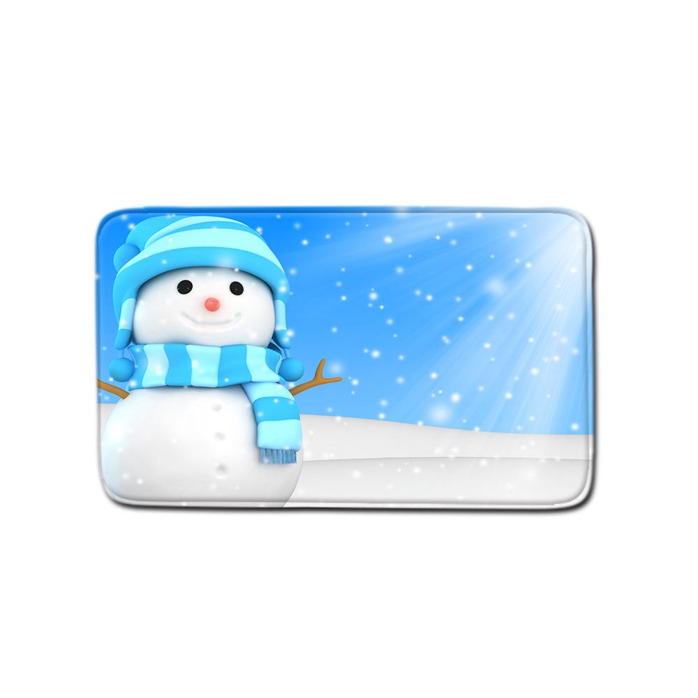 Christmas Bathroom Shower Curtain Four-Piece Combination Floor Mat Bathroom Water Absorbent Non-Slip Door Mat Bedroom Carpet