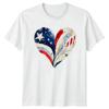 Patriotic USA Flag Heart Art T-Shirt Independence Day Patriotic