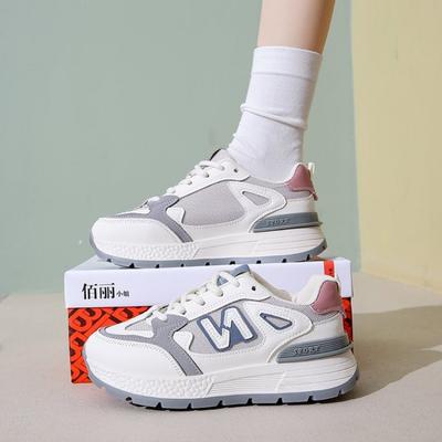 Women Sneakers Fashion Lace Up Mesh Breathable Outdoor Walking Small White Shoes Round Toe Non-slip Thick Sole Sport Shoe Mujer