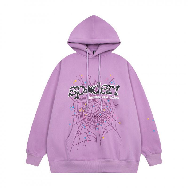 Sp5der Hoodie Unisex Oversized Cotton Pullover With Foil Letter Print Streetwear Sweatshirt Teens