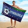 Soft Football Print Beach Towel Portable Sports Towel Comfortable Shower Towel  Bathroom