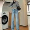 Retro High-waisted Straight Jeans for Women In Spring and Autumn New Style Loose Draping and Slim Casual and Versatile Floor Pants