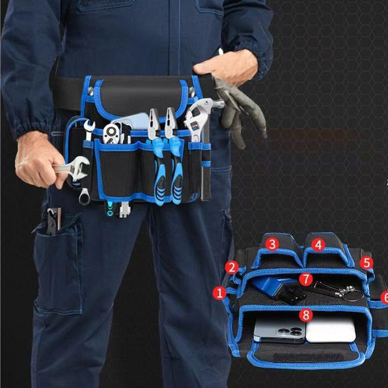 Belt Tool Pouch Adjustable Heavy Duty Oxford Tool Belt Large-Capacity Storage Pouch For Work Garden Carpentry Roofing