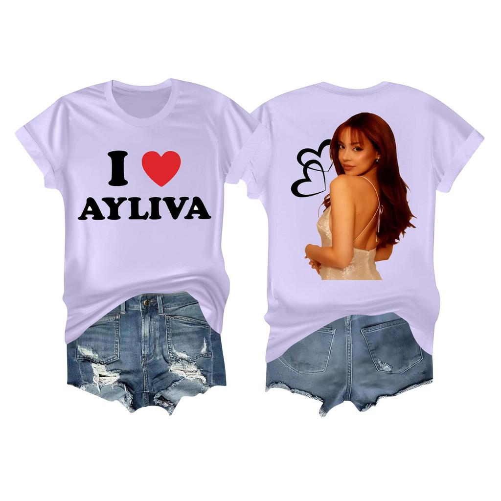 Women's Casual Printed T-shirt Round Neck Pullover Short Sleeve Top