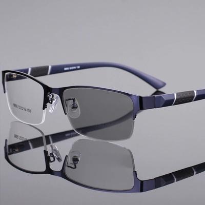 Vintage Men's Business Photochromic Myopia Glasses Unisex Retro Anti-blue Light Eyewear Classic Color Changing Sunglasses