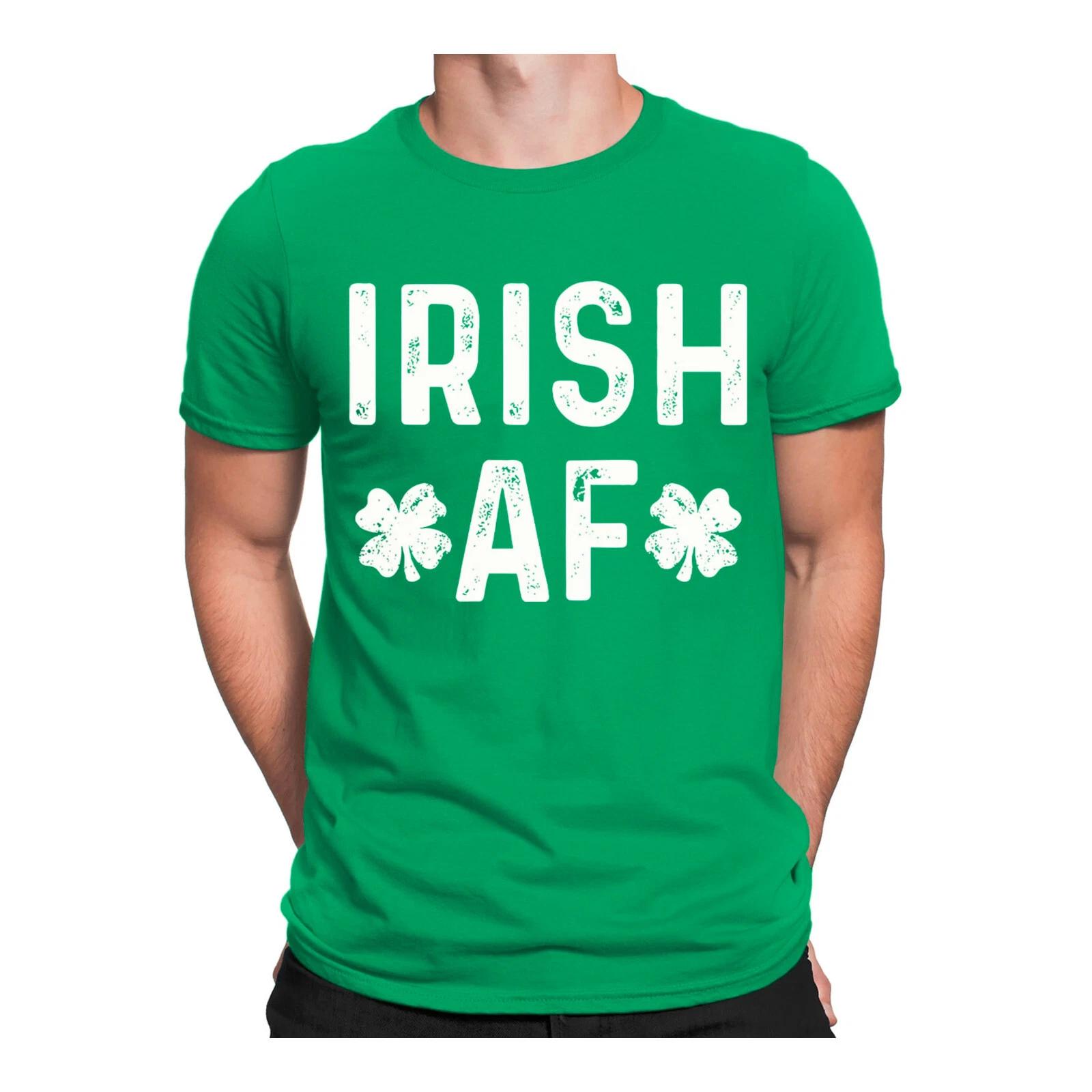 

Irish AF St Patricks Day T Shirt, Men Women Kids Funny Saint USA Slogan Top M